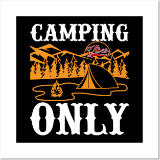 Camping Vibes Only T Shirt For Women Men Posters and Art